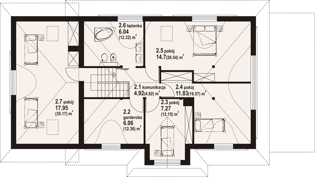 План 2 этажа дома DDK-5887-22 План 2 этажа дома DDK-5887-22